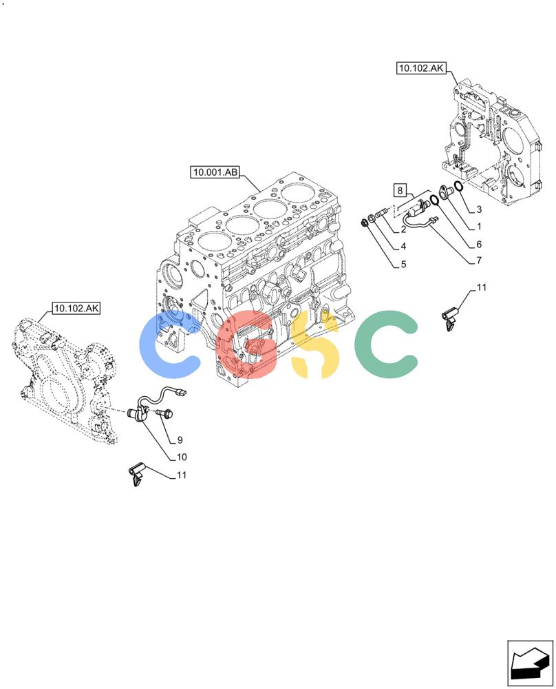 神钢零件查询(F4HFE413E A002) - ENGINE 5801688466 - 84573058 - TIER 4A (4/14-) (55.015.AC) - ENGINE, SENSOR Kobelco