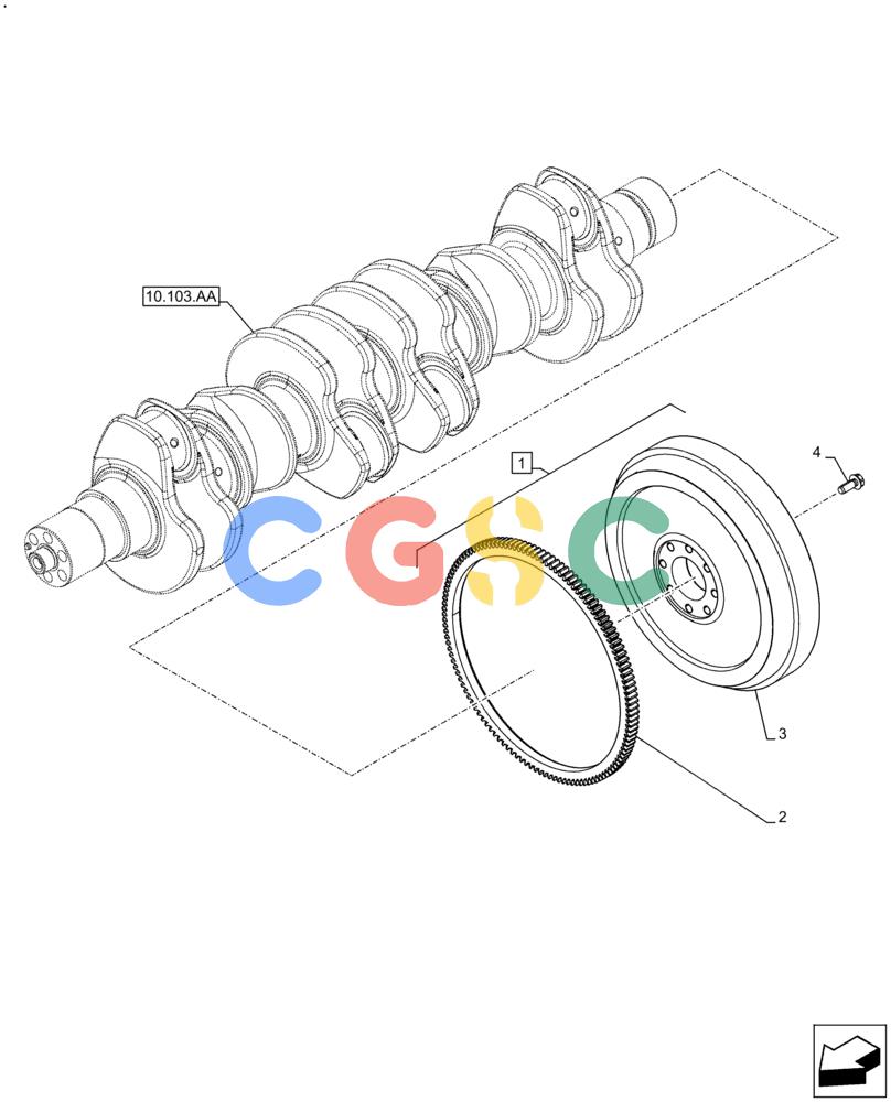 神钢零件查询(F4HFE413C A002) - ENGINE 5801688472 - 47397958 - TIER 4A (4/14-) (10.103.AH) - ENGINE FLYWHEEL Kobelco