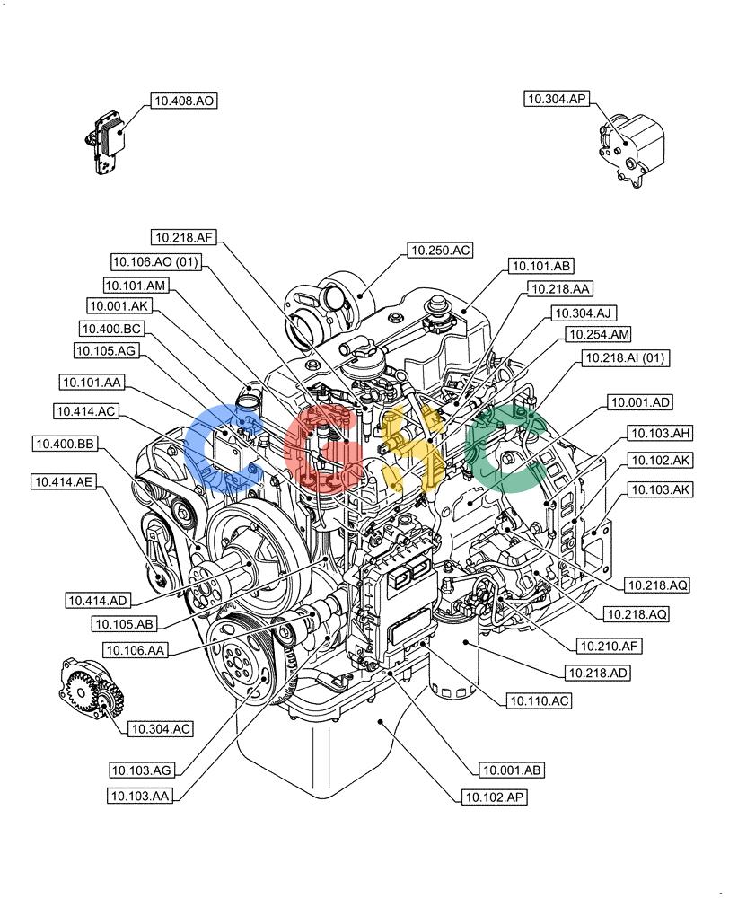 神钢零件查询(F4HFE413E A002) - ENGINE 5801688466 - 84573058 - TIER 4A (4/14-) (10.000.00) - SECTION INDEX - ENGINE Kobelco