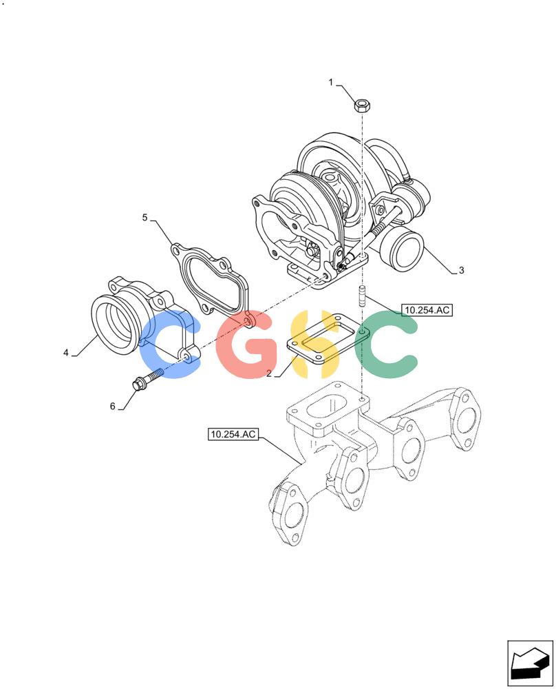 神钢零件查询(F4HFE413C A002) - ENGINE 5801688472 - 47397958 - TIER 4A (4/14-) (10.250.AC) - TURBOCHARGER Kobelco