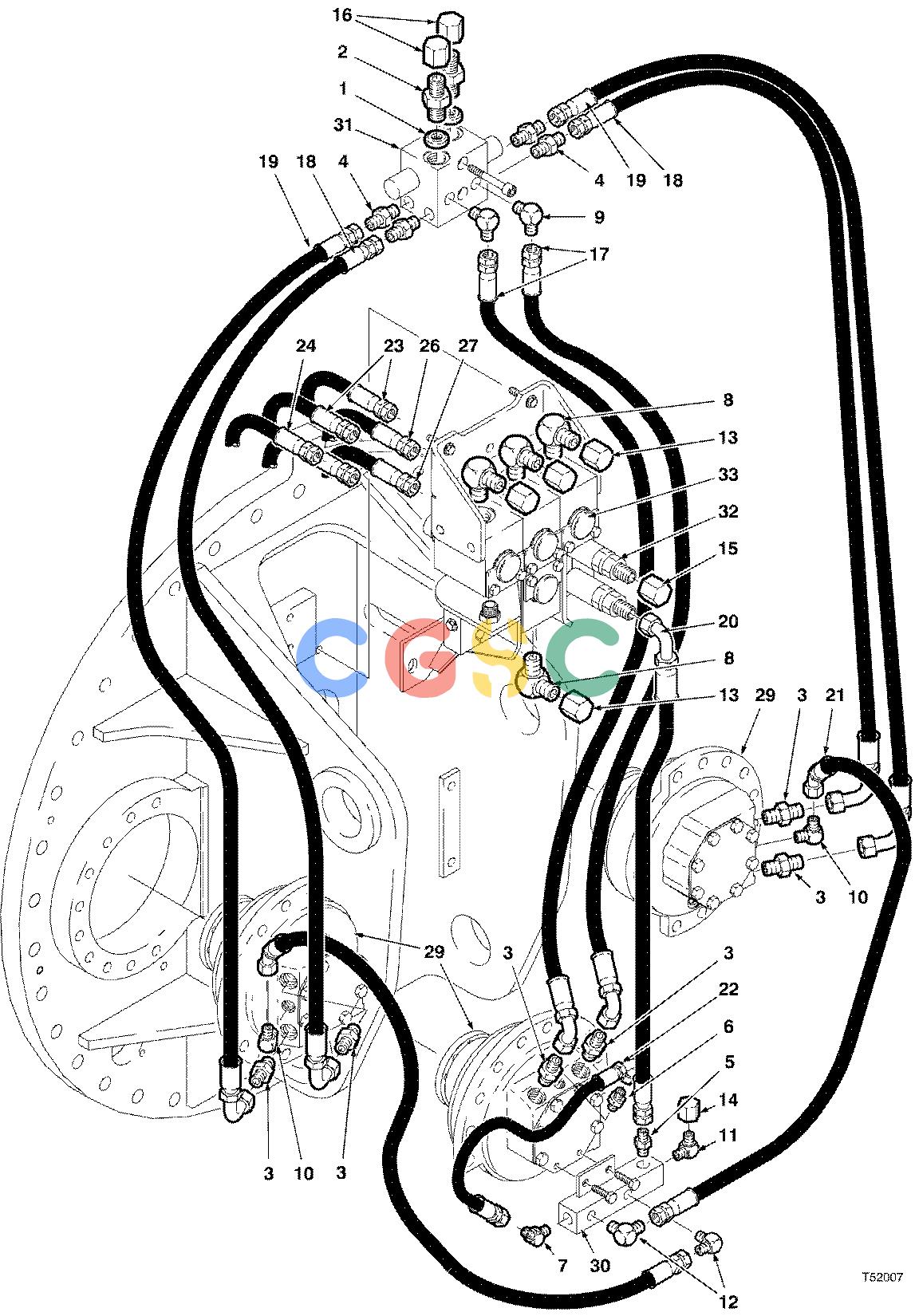 约翰迪尔零件查询790 - ATTACHMENTS HYDRAULIC SYSTEM WRIST ( 10BD1000 - 10BD1007) 2000-487/10 [2000-487/10]EPC John Deere online