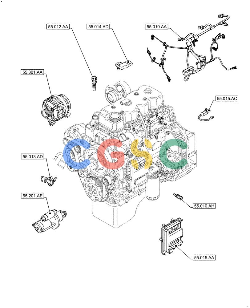 神钢零件查询(F4HFE413E A002) - ENGINE 5801688466 - 84573058 - TIER 4A (4/14-) (55.000.00) - PICTORIAL INDEX - ELECTRICAL SYSTEMS Kobelco