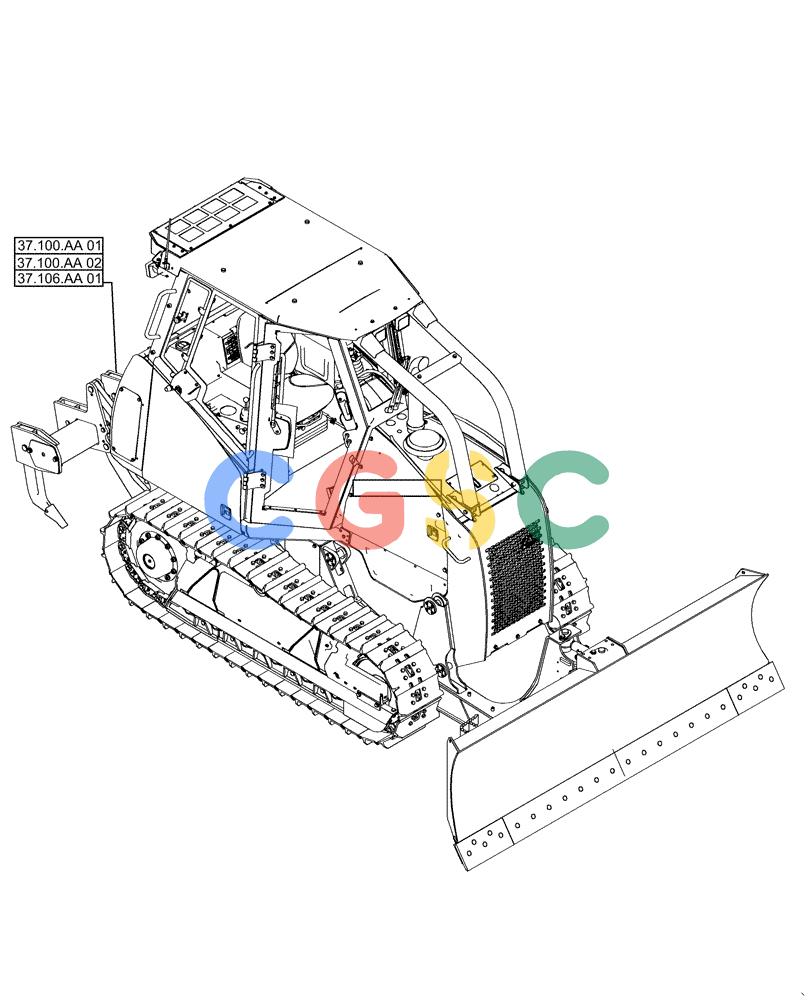 纽荷兰零件查询(D180C XLT) - CRAWLER DOZER - TIER 4A (12/13-) (37.000.00[01]) - PICTORIAL INDEX - TOWING HOOK AND BALLASTING New Holland Constructuion