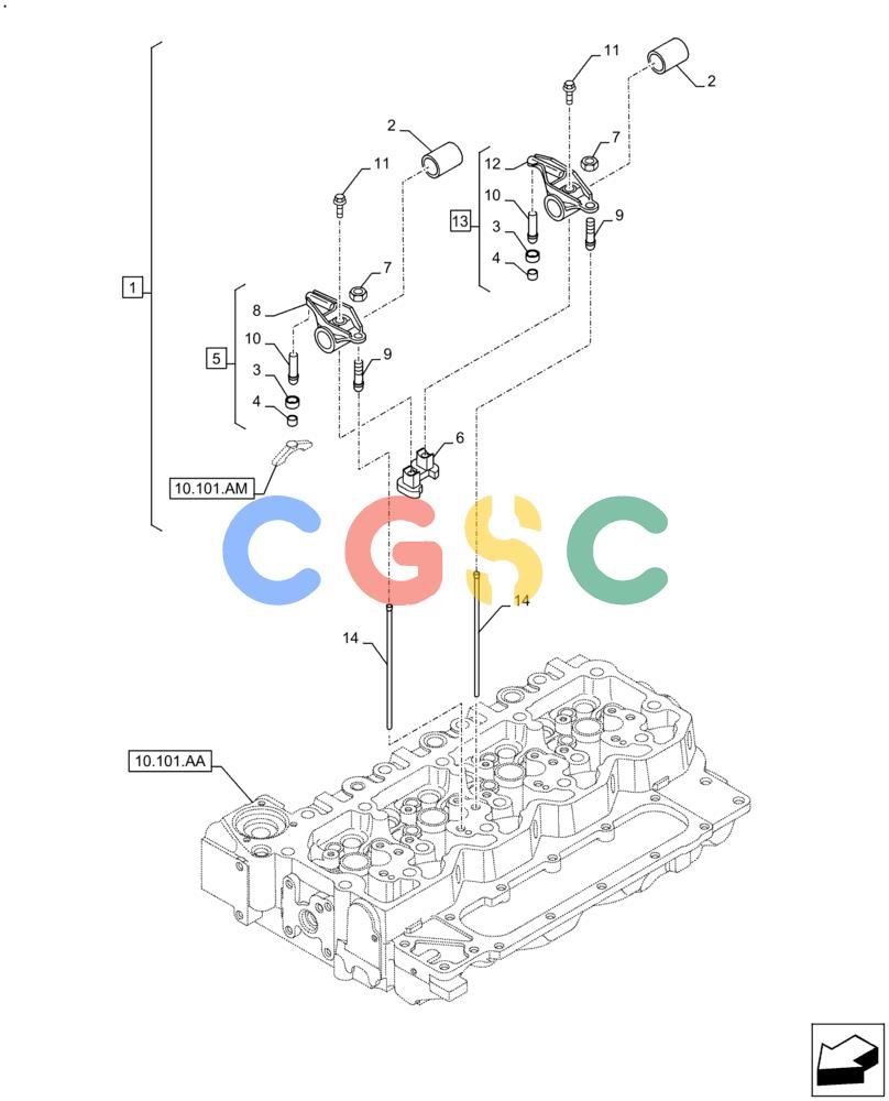 神钢零件查询(F4HFE413C A002) - ENGINE 5801688472 - 47397958 - TIER 4A (4/14-) (10.106.AO[01]) - ROCKER ARM Kobelco