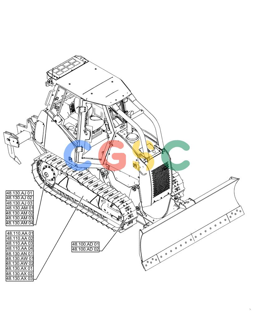 纽荷兰零件查询(D180C WT/LGP) - CRAWLER DOZER - TIER 4A (12/13-) (48.000.00[01]) - PICTORIAL INDEX - SUSPENSION AND TRACKS New Holland Constructuion