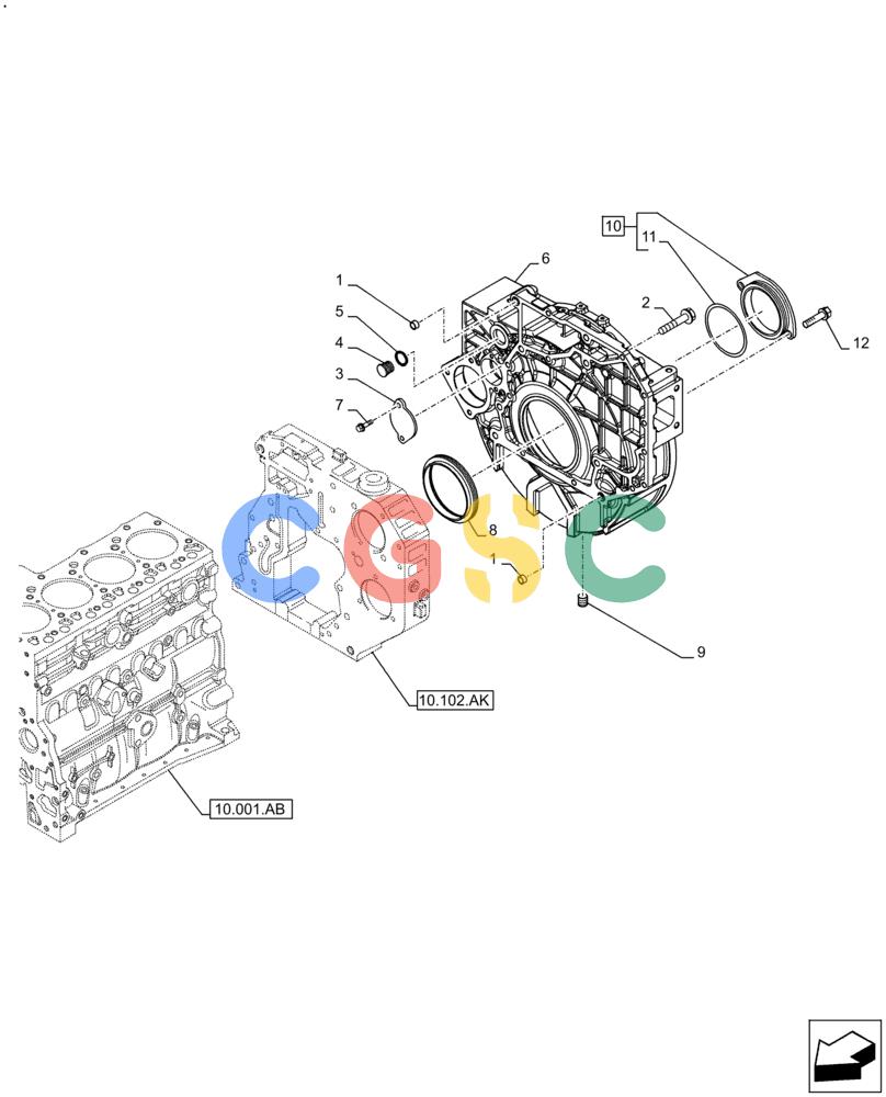 神钢零件查询(F4HFE413E A002) - ENGINE 5801688466 - 84573058 - TIER 4A (4/14-) (10.103.AK) - FLYWHEEL, HOUSING Kobelco