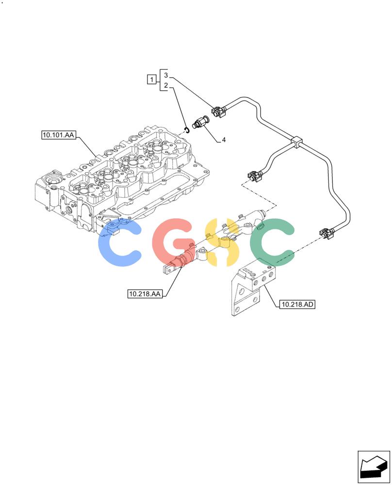 神钢零件查询(F4HFE413C A002) - ENGINE 5801688472 - 47397958 - TIER 4A (4/14-) (10.210.AF) - FUEL LINE Kobelco