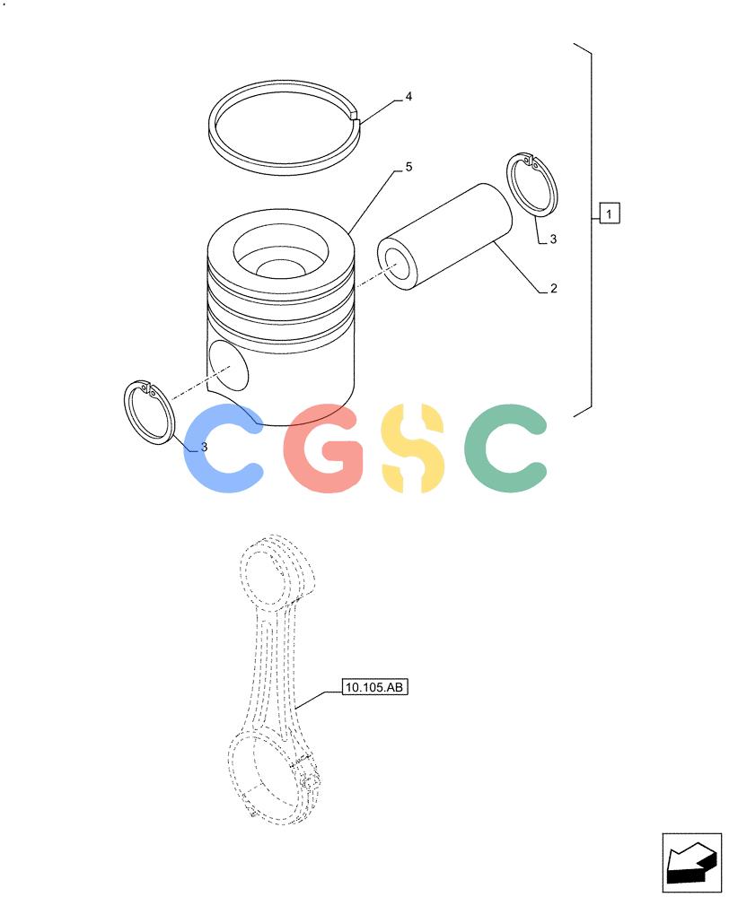 神钢零件查询(F4HFE413E A002) - ENGINE 5801688466 - 84573058 - TIER 4A (4/14-) (10.105.AG) - PISTON Kobelco