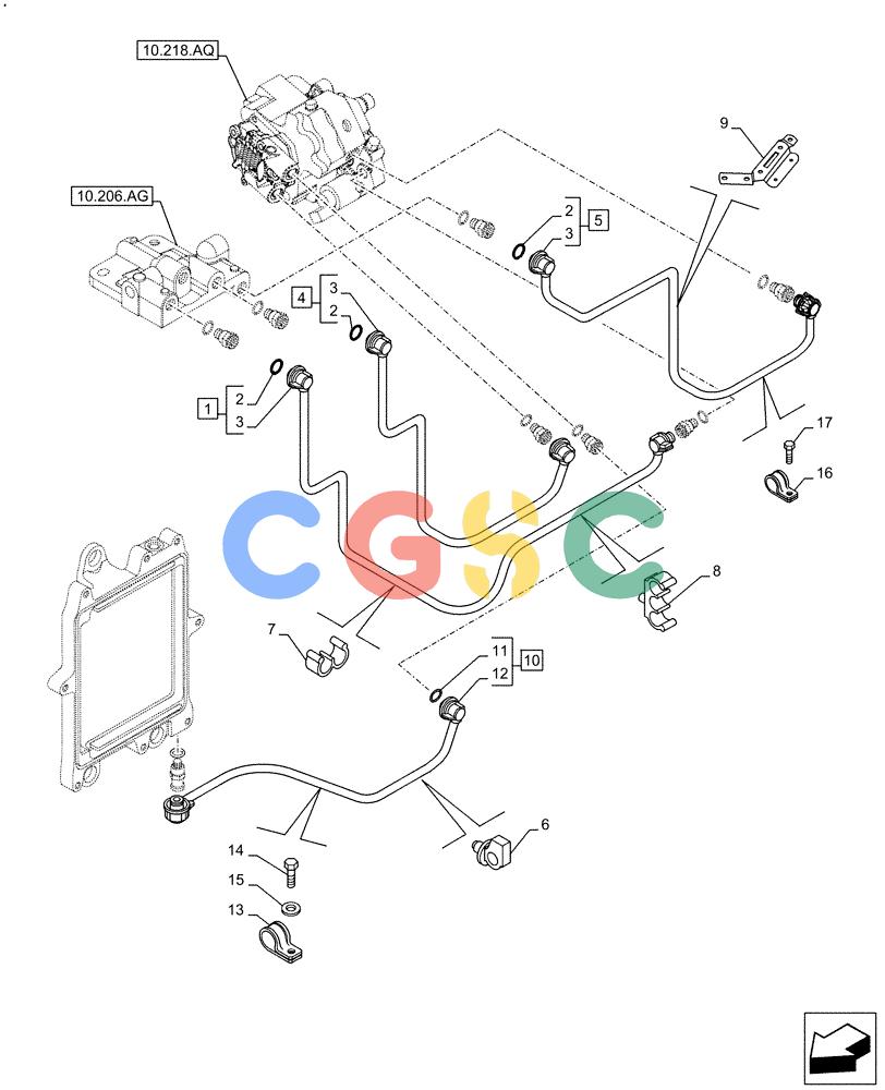 神钢零件查询(F4HFE613B B006) - ENGINE 5801731918 - 47519640 (2/14-) (10.210.AF) - FUEL LINE Kobelco