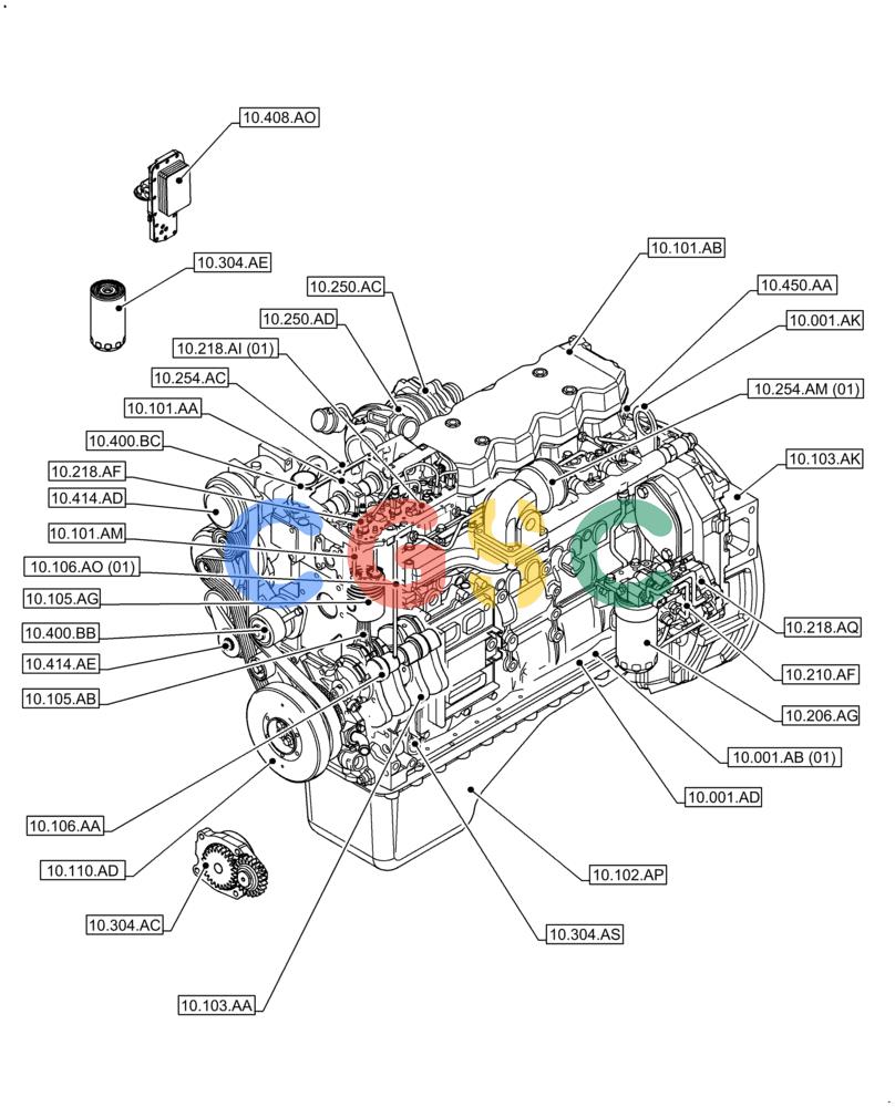 神钢零件查询(F4HFE613K B002) - ENGINE 5801731932 - 47519634 (2/14-) (10.000.00) - SECTION INDEX Kobelco
