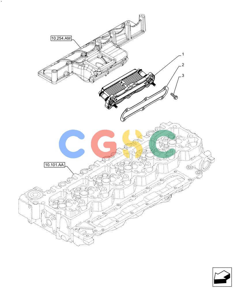 神钢零件查询(F4HFE613H B003) - ENGINE 5801731919 - 47519637 (2/14-) (55.202.AA) - MANIFOLD, HEATER Kobelco