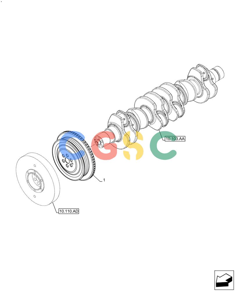神钢零件查询(F4HFE613K B002) - ENGINE 5801731932 - 47519634 (2/14-) (10.103.AG) - CRANKSHAFT & PULLEY Kobelco