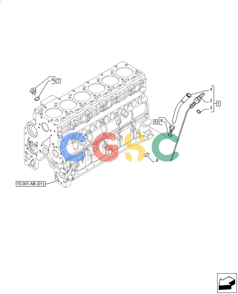 神钢零件查询(F4HFE613B B006) - ENGINE 5801731918 - 47519640 (2/14-) (10.304.AS) - DIPSTICK Kobelco
