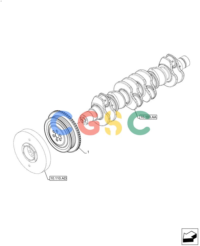 神钢零件查询(F4HFE613B B006) - ENGINE 5801731918 - 47519640 (2/14-) (10.103.AG) - CRANKSHAFT & PULLEY Kobelco