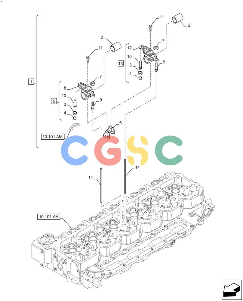 神钢零件查询(F4HFE613B B006) - ENGINE 5801731918 - 47519640 (2/14-) (10.106.AO[01]) - ROCKER ARM Kobelco