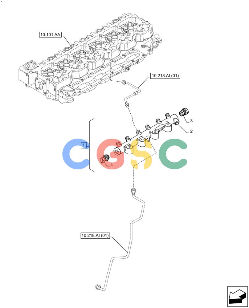 神钢零件查询(F4HFE613B B006) - ENGINE 5801731918 - 47519640 (2/14-) (10.218.AA) - FUEL SYSTEM INJECTOR, LINE Kobelco