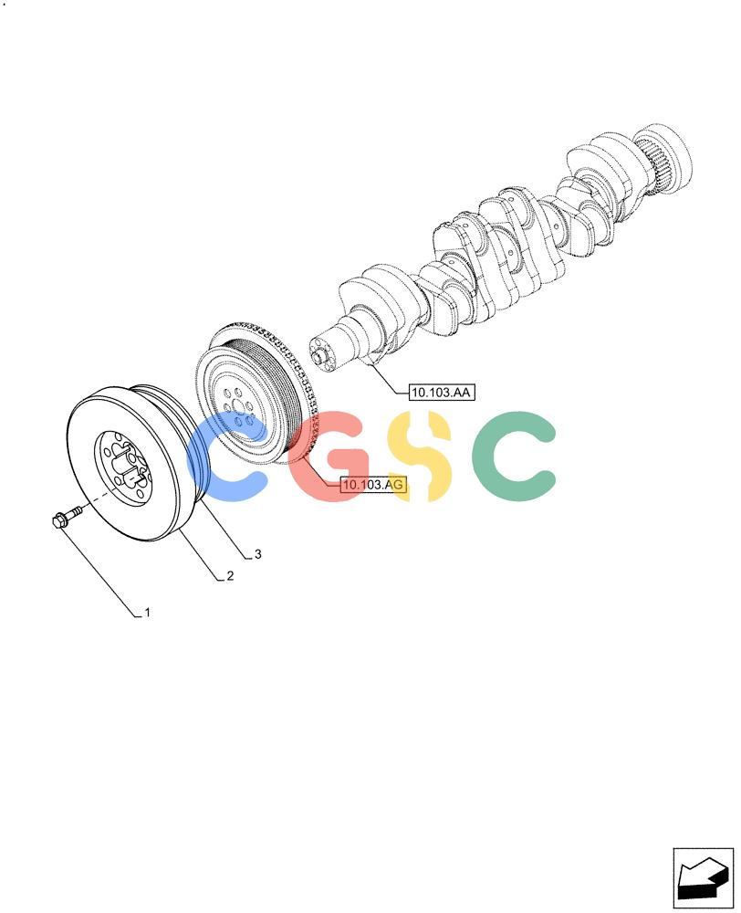 神钢零件查询(F4HFE613H B003) - ENGINE 5801731919 - 47519637 (2/14-) (10.110.AD) - CRANKSHAFT, CRANKSHAFT Kobelco