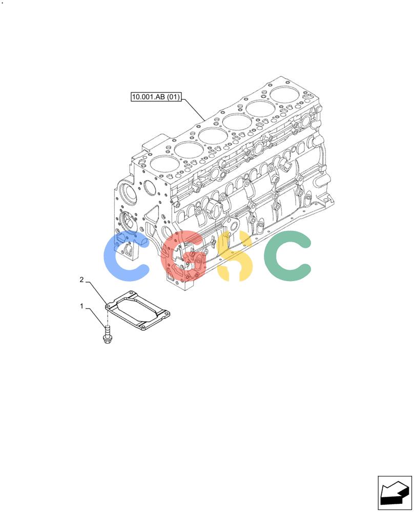 神钢零件查询(F4HFE613H B003) - ENGINE 5801731919 - 47519637 (2/14-) (10.001.AB[02]) - CRANKCASE Kobelco