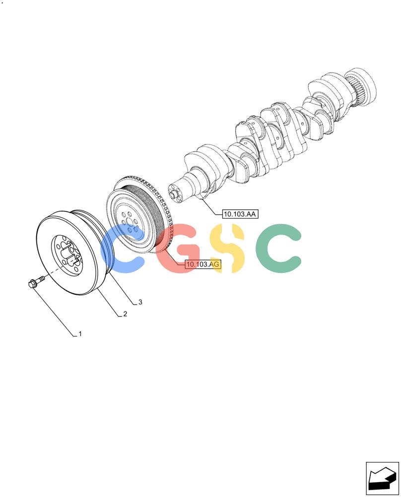 神钢零件查询(F4HFE613J B005) - ENGINE 5801731936 - 47519631 (2/14-) (10.110.AD) - CRANKSHAFT, CRANKSHAFT Kobelco