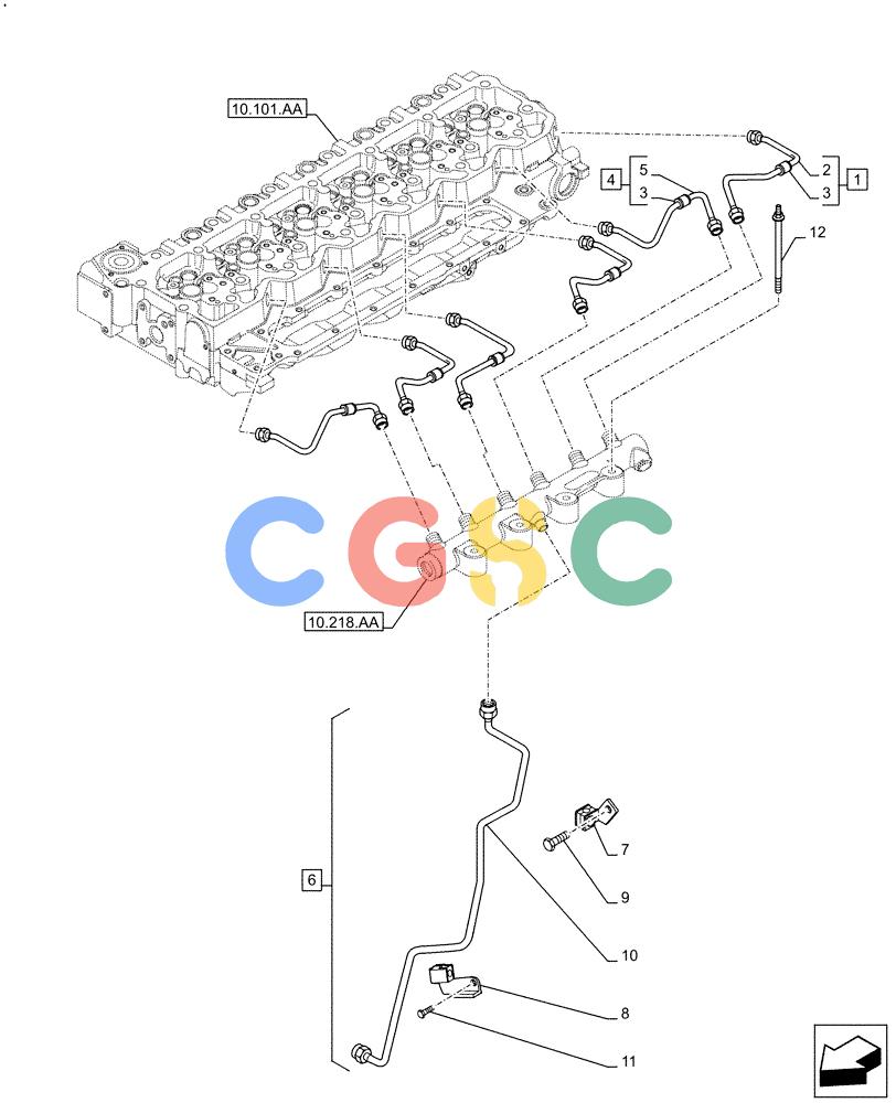 神钢零件查询(F4HFE613B B006) - ENGINE 5801731918 - 47519640 (2/14-) (10.218.AI[01]) - INJECTION PIPE Kobelco