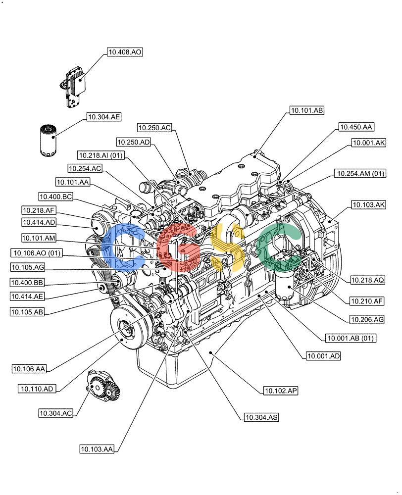 神钢零件查询(F4HFE613B B006) - ENGINE 5801731918 - 47519640 (2/14-) (10.000.00) - SECTION INDEX Kobelco