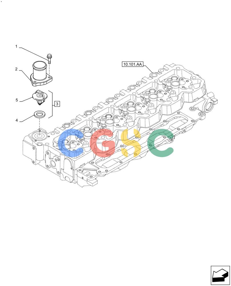 神钢零件查询(F4HFE613B B006) - ENGINE 5801731918 - 47519640 (2/14-) (10.400.BC) - THERMOSTAT Kobelco