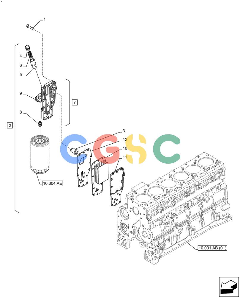 神钢零件查询(F4HFE613B B006) - ENGINE 5801731918 - 47519640 (2/14-) (10.408.AO) - OIL COOLER Kobelco