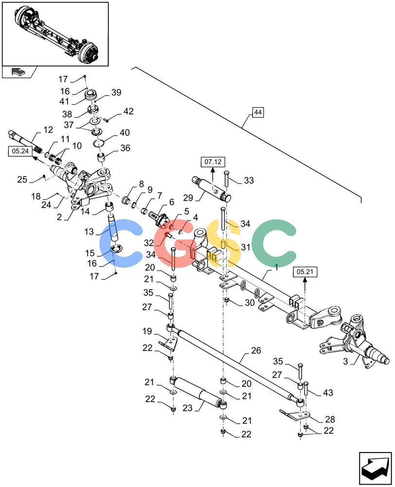 凯斯零件查询(LB433R) - BIG RECTANGULAR BALER 'ROTOR CUTTER' (9/08-12/12) (05.23[01]) - LARGE STEERED TANDEM AXLE, PNEUMATEC BRAKE, REAR, CENTRE Case Agriculture