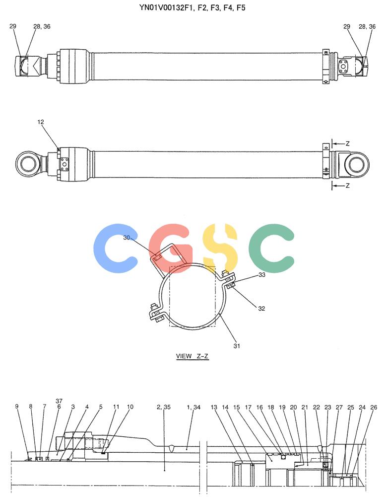 纽荷兰零件查询(E235SRLC) - CRAWLER EXCAVATOR BTW YU04-00837 - YU04-01417 (07-019) - CYLINDER ASSY, ARM New Holland Constructuion