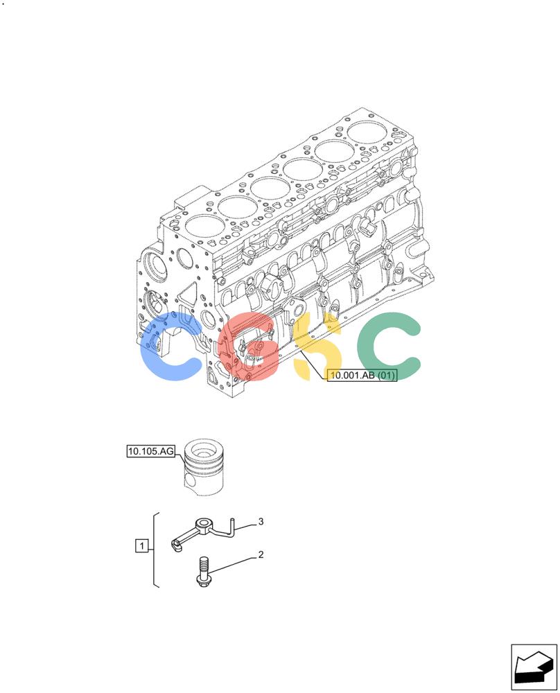 神钢零件查询(F4HFE613T B005) - ENGINE 5801751522 - 47538793 - TIER 4B (1/14-) (10.304.AR) - PISTON COOLING Kobelco