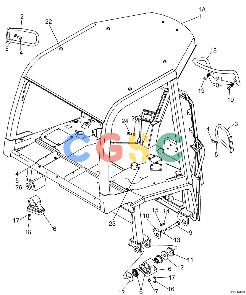 纽荷兰零件查询(D95) - CRAWLER DOZER - NA (1/06-) (09-18) - CANOPY, ROPS - FRAME, MOUNTING AND GRAB HANDLES New Holland Constructuion