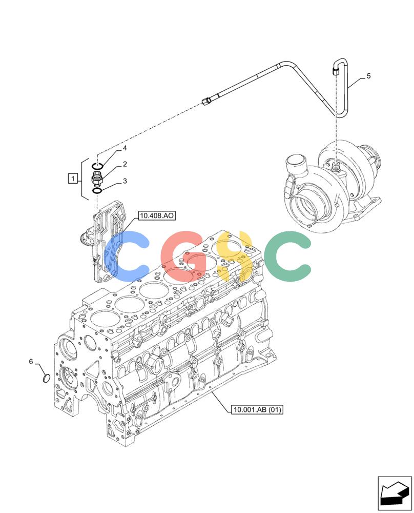 神钢零件查询(F4HFE613T B006) - ENGINE 5801751526 - 47538797 - TIER 4B (1/14-) (10.250.AD) - TURBOCHARGER, 1.5M DUAL CAM WIDE PICKUP, SUPPLY, CONNECTING Kobelco