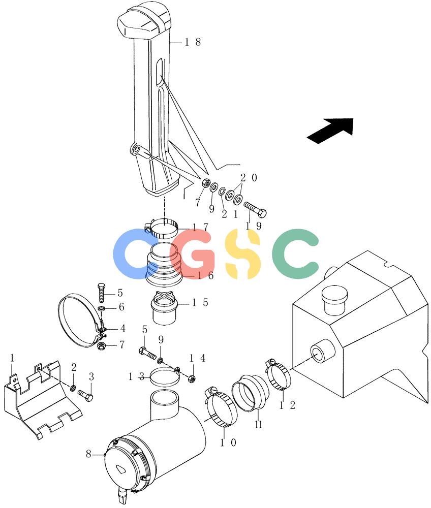 纽荷兰零件查询(AD250) - ARTICULATED DUMP TRUCK (7/01-) (0.530/1[01A]) - ENGINE COOLING SYSTEM - PIPING New Holland Constructuion