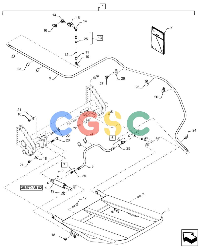 凯斯零件查询(RB465) - CASE IH ROUND BALER - NORTH AMERICA (5/14-12/15) (88.100.70[03]) - DIA KIT, HYDRAULIC BALE RAMP Case Agriculture