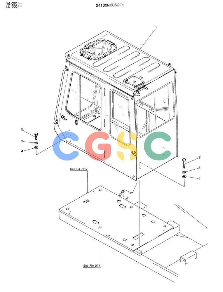 神钢零件查询(K907DLC) - EXCAVATOR ASN YG0501 (1/86-12/03) (02-002) - INSTAL, CAB, P/N24100N39224F4 Kobelco