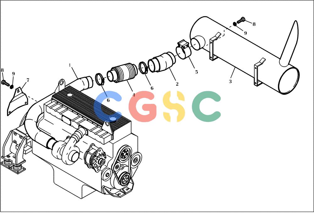 纽荷兰零件查询(EC450) - CRAWLER EXCAVATOR (SN: 750001-UP) (11/99-) (13.220[001]) - EXHAUST SYSTEM INSTALL.MATERIAL (S/N 750001-UP) New Holland Constructuion