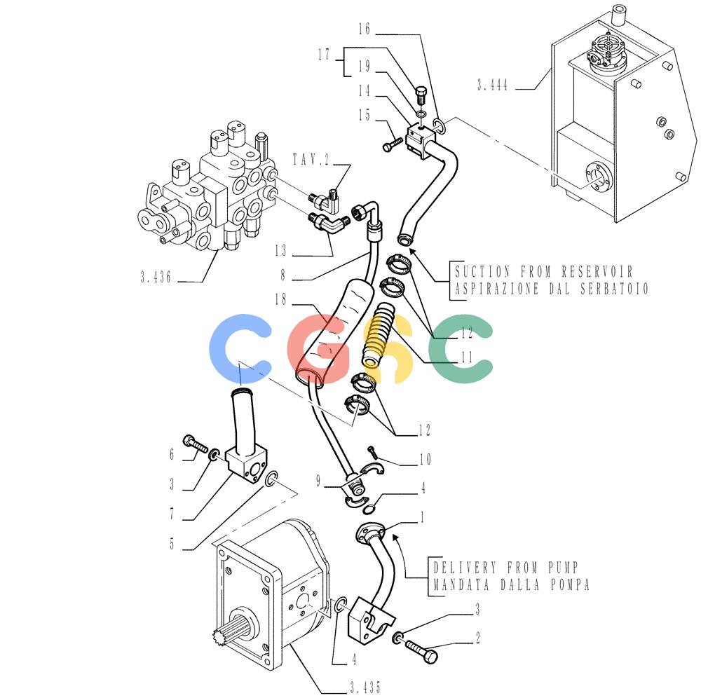 纽荷兰零件查询(DC150LT) - CRAWLER DOZER (6/00-) (3.434[01]) - HYDRAULIC SYSTEM PIPING New Holland Constructuion