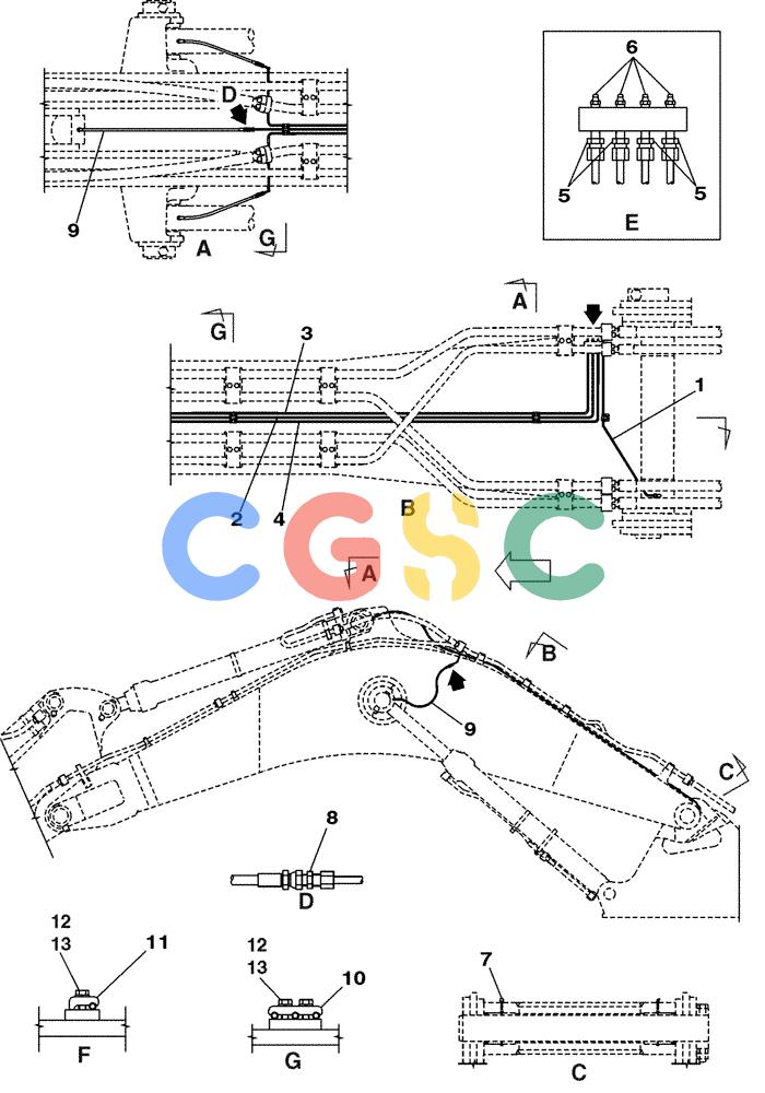 纽荷兰零件查询(E805) - CRAWLER EXCAVATOR (1/05-) (09-097-02[01]) - LUBRICATION CIRCUIT BOOM New Holland Constructuion