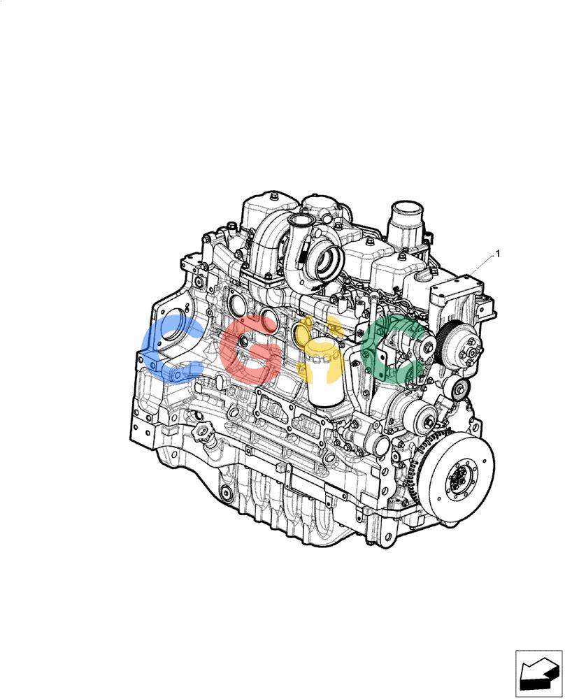 神钢零件查询(F4GE9684E J615) - ENGINE 5801763602 - 47613194 (8/14-) (10.001.AD) - ENGINE Kobelco