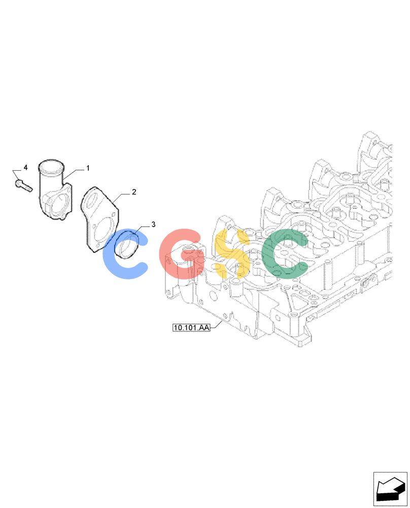 神钢零件查询(F4GE9684E J615) - ENGINE 5801763602 - 47613194 (8/14-) (10.400.BC[01]) - THERMOSTAT Kobelco
