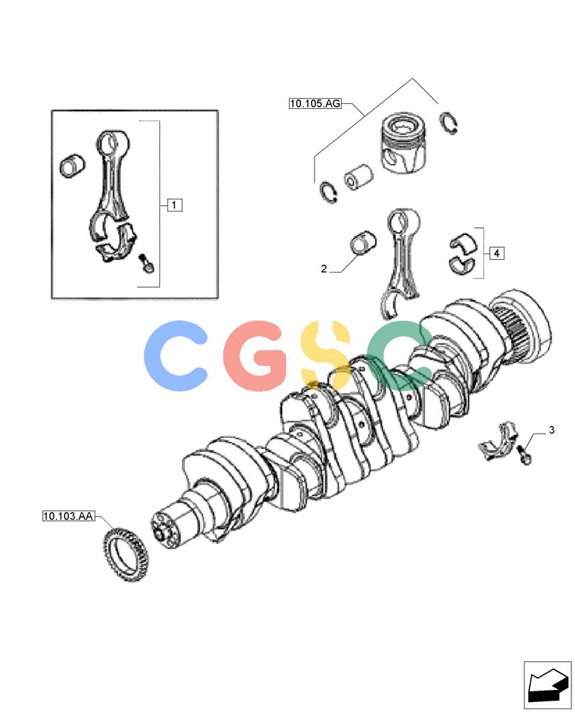 神钢零件查询(F4GE9684E J615) - ENGINE 5801763602 - 47613194 (8/14-) (10.105.AB) - CONNECTING ROD & PISTON Kobelco