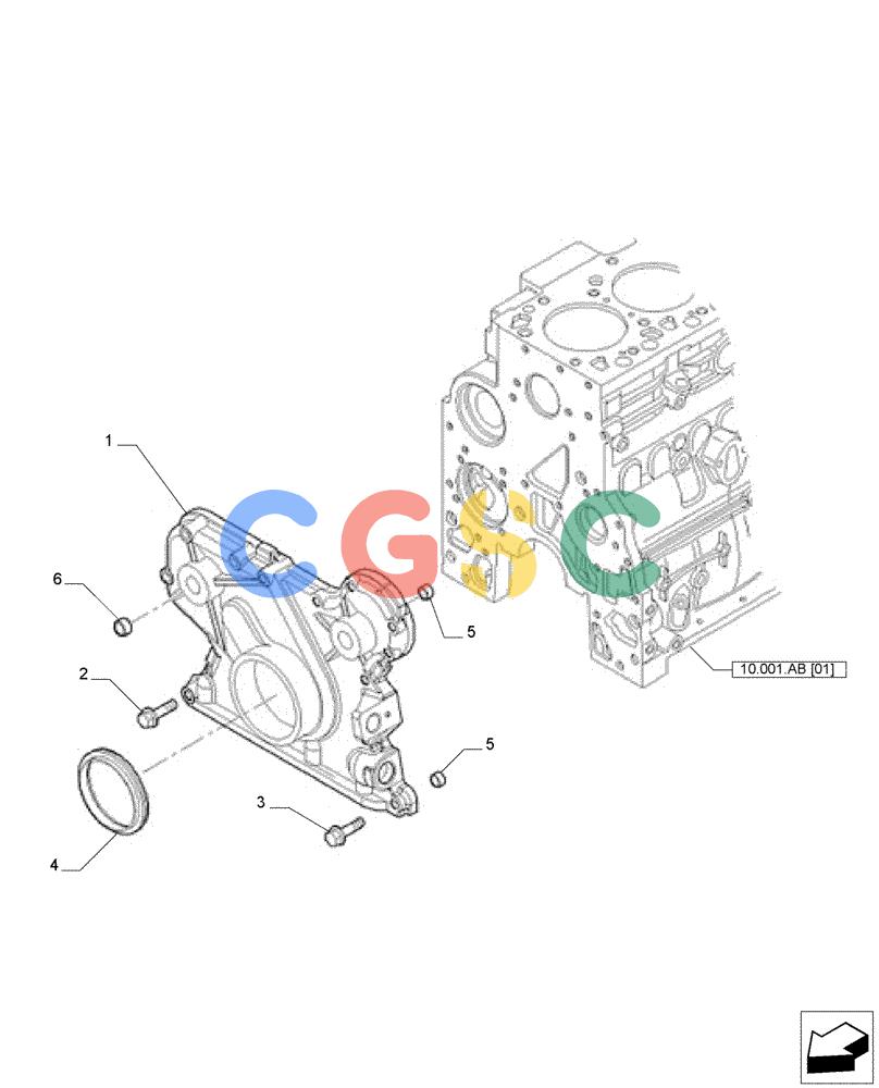 神钢零件查询(F4GE9684E J615) - ENGINE 5801763602 - 47613194 (8/14-) (10.102.AK) - FRONT ENGINE COVER Kobelco