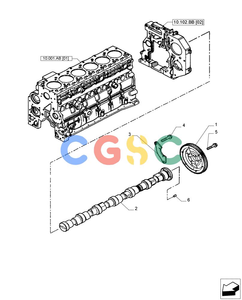 神钢零件查询(F4GE9684E J615) - ENGINE 5801763602 - 47613194 (8/14-) (10.106.AA) - CAMSHAFT Kobelco