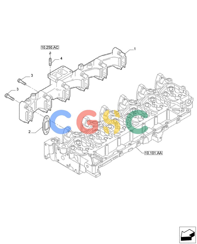 神钢零件查询(F4GE9684E J615) - ENGINE 5801763602 - 47613194 (8/14-) (10.254.AC) - EXHAUST MANIFOLD Kobelco
