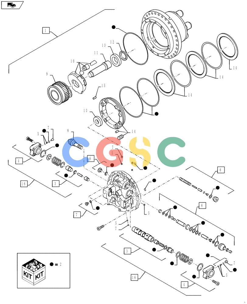 神钢零件查询(ED195-8) - BLADE RUNNER ACERA MARK 8 EXCAVATOR DOZER (TIER 3) ASN YL04U-0301 (12/07-12/11) (08-13[02]) - TRAVEL MOTOR & REDUCTION GEAR Kobelco