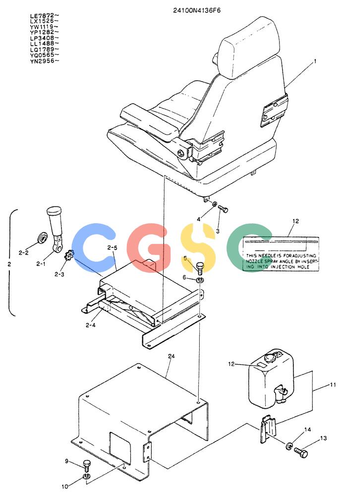 神钢零件查询(K907LC) - MARK II EXCAVATOR ASN YQ0565 (GLOBAL) (1/87-12/03) (02-009) - SEAT ASSY (24100N4136F6) Kobelco