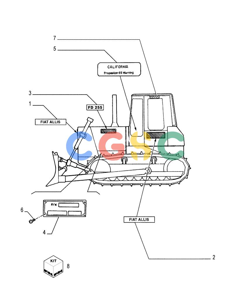 纽荷兰零件查询(FD255) - CRAWLER DOZER (N.A. VERSION) (7/95-) (9.782[01]) - TRADE MARKS - FIATALLIS VERSION - OPTIONAL CODE 76041764 New Holland Constructuion