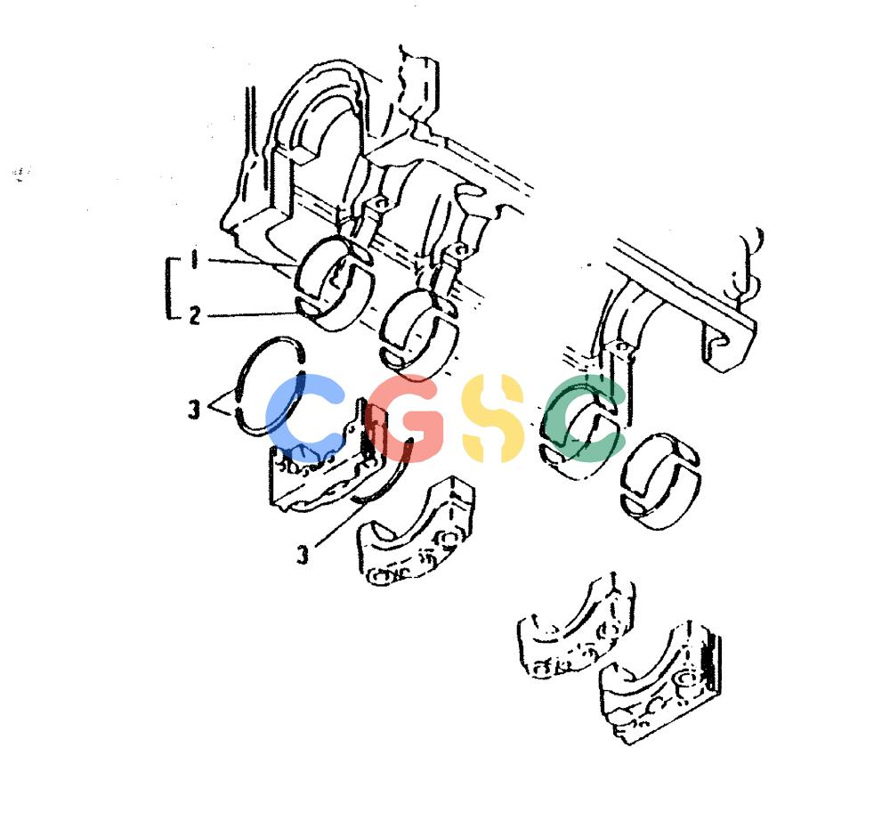 神钢零件查询(6D31-T) - MITSUBISHI DIESEL ENGINE - MD200BLC EXCAVATORS (1/06-12/06) (01-002) - CRANKSHAFT BEARING Kobelco