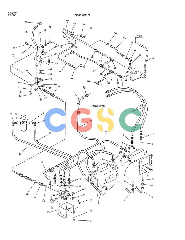 神钢零件查询(K904DL) - EXCAVATOR ASN LX1201 (1/84-12/03) (03-018[01]) - CONTROL ASSY (DOZER) (FOR EXPORT) P/N 24100J6011F2 Kobelco