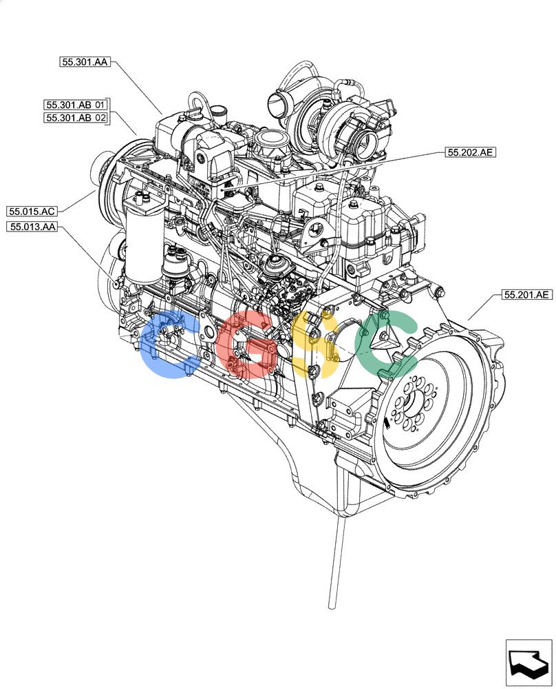 神钢零件查询(F4GE9684E J615) - ENGINE 5801763602 - 47613194 (8/14-) (00.000.55) - PICTORIAL INDEX - ELECTRICAL SYSTEMS Kobelco